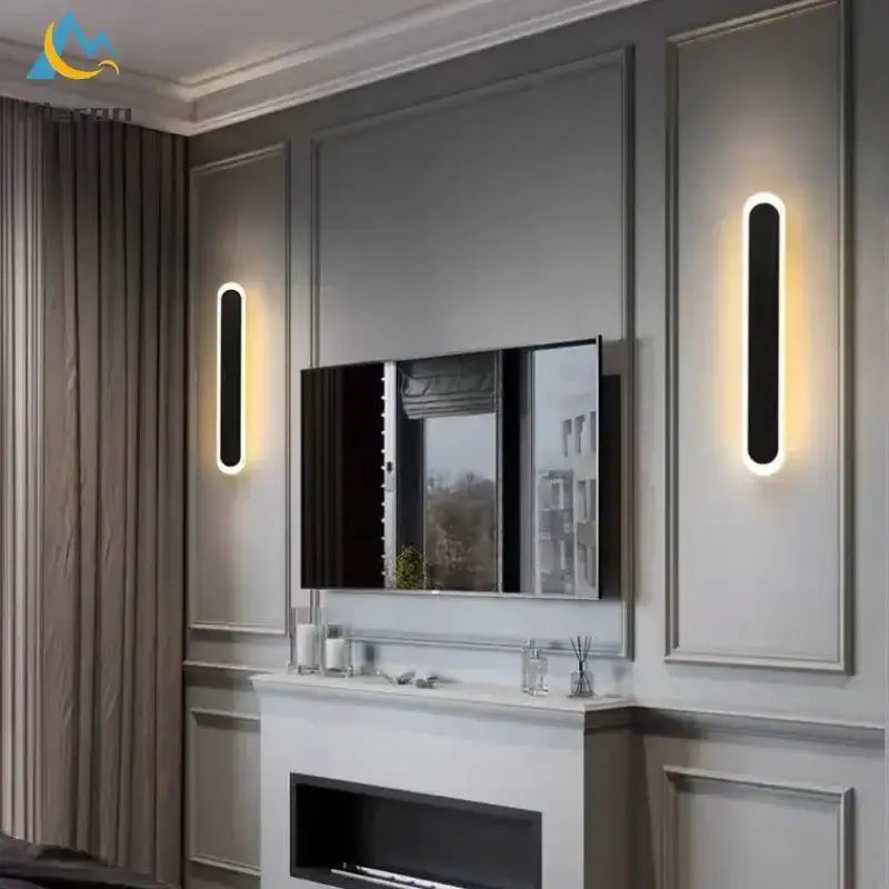 Modern gold vertical led strip wall lights for bedroom living room