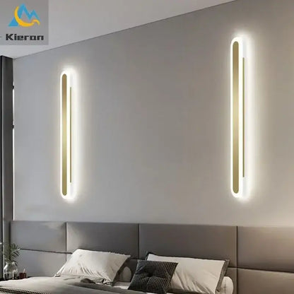 Modern gold vertical led strip wall lights for bedroom living room