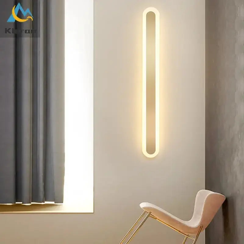 Modern gold vertical led strip wall lights for bedroom living room
