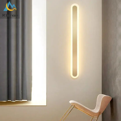 Modern gold vertical led strip wall lights for bedroom living room