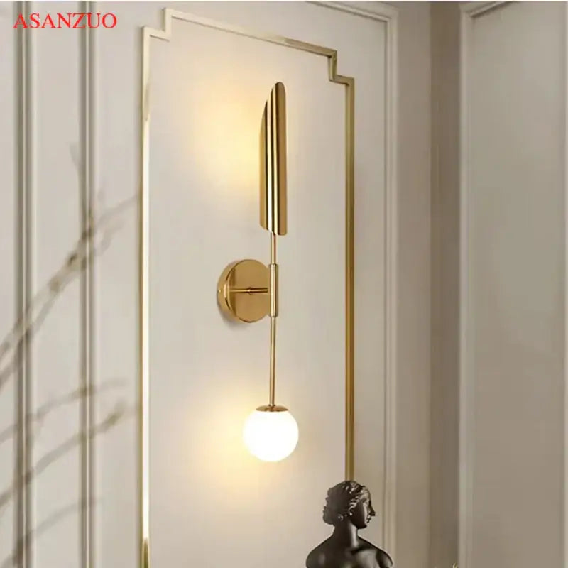 Modern gold vertical led wall lamps for living room