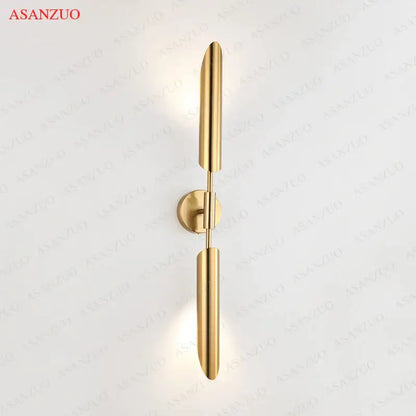 Modern gold vertical led wall lamps for living room