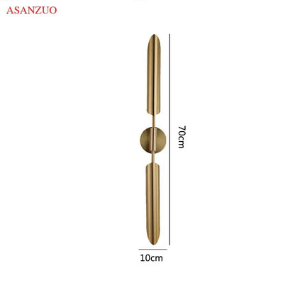 Modern gold vertical led wall lamps for living room