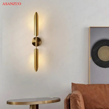 Modern gold vertical led wall lamps for living room