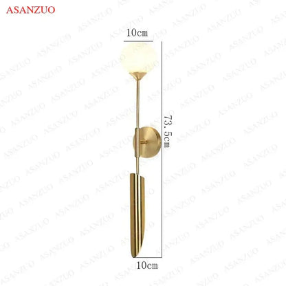 Modern gold vertical led wall lamps for living room