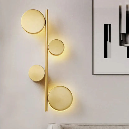 Modern gold vertical linear sconce light for living room