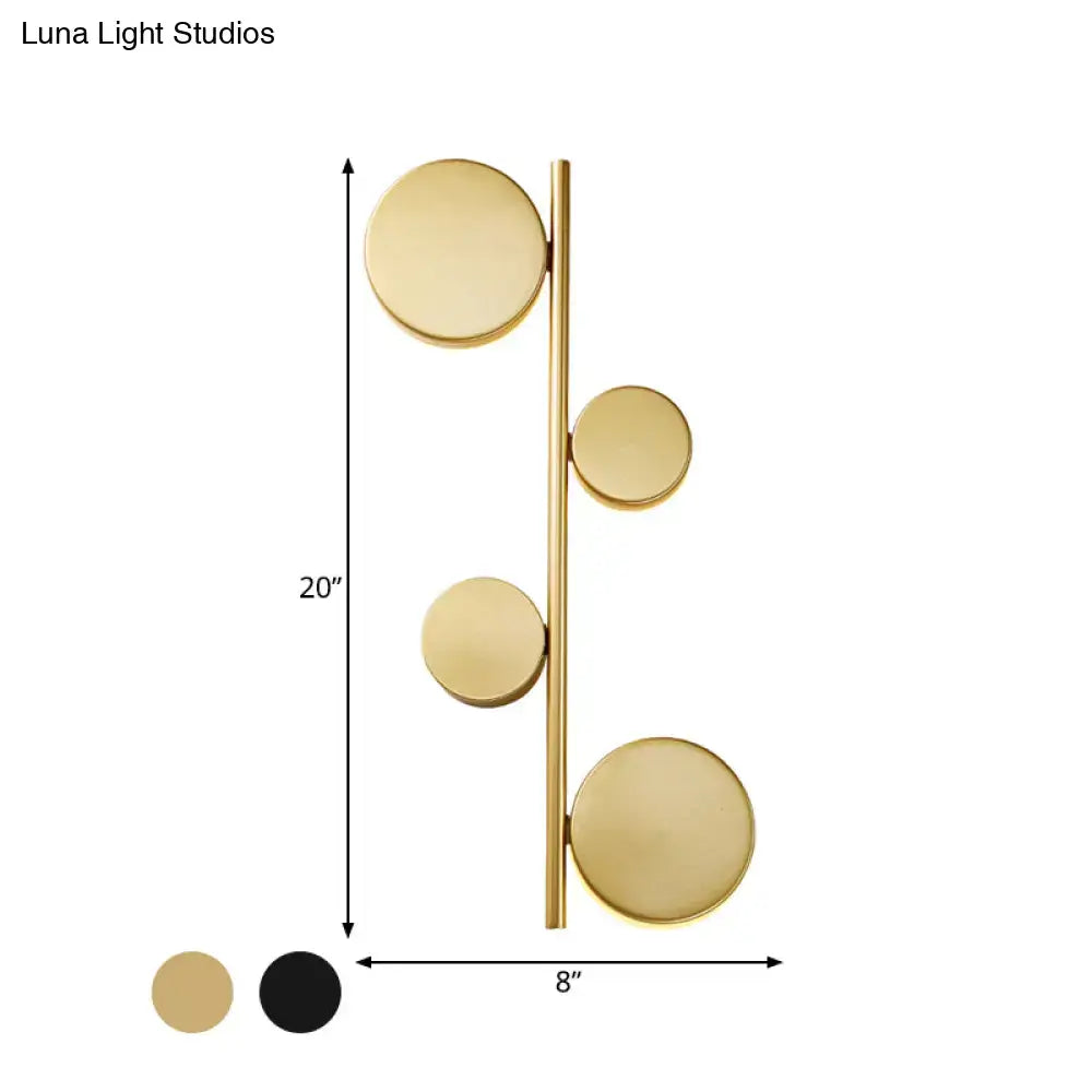 Modern gold vertical linear sconce light for living room