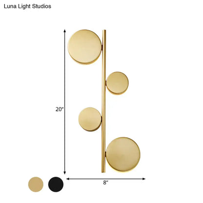 Modern gold vertical linear sconce light for living room