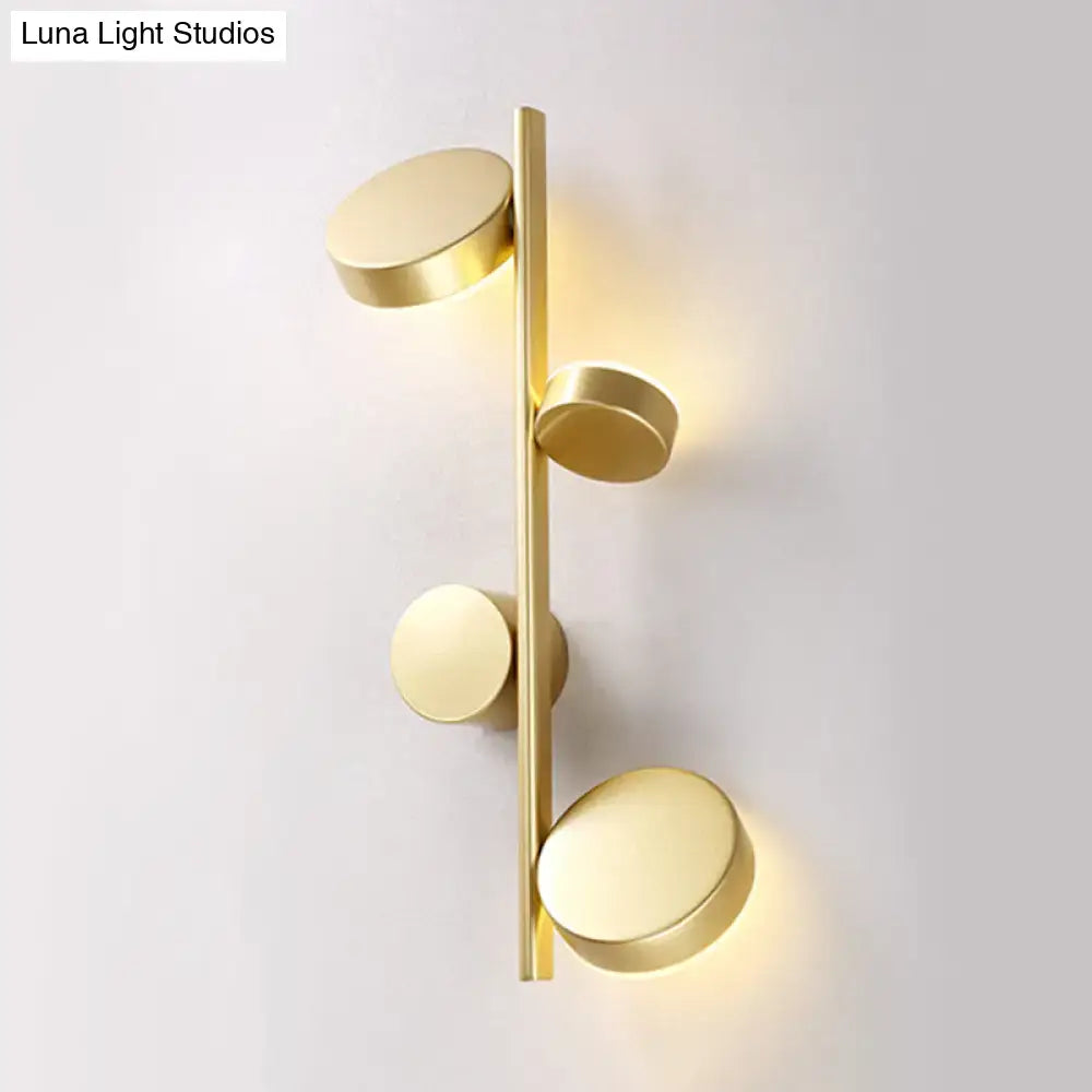 Modern gold vertical linear sconce light for living room