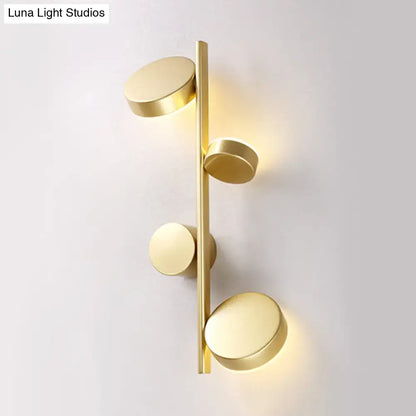 Modern gold vertical linear sconce light for living room