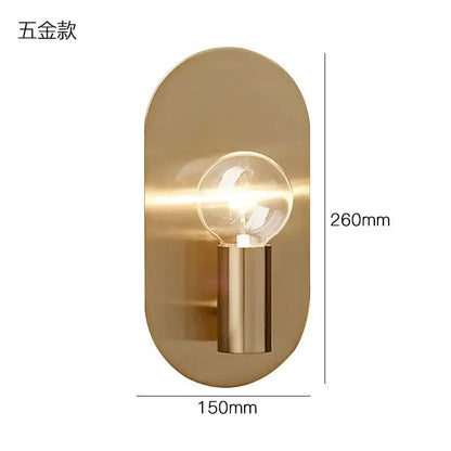 Modern gold wall lamp sconce with filament bulb for bedroom