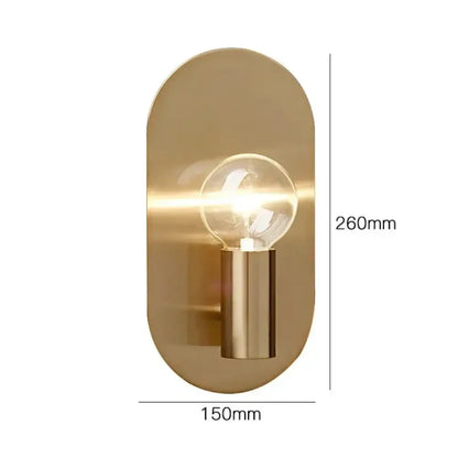Modern gold wall lamp sconce with filament bulb for bedroom