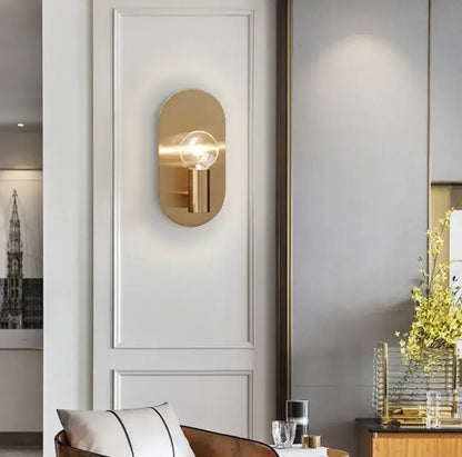 Modern gold wall lamp sconce with filament bulb for bedroom