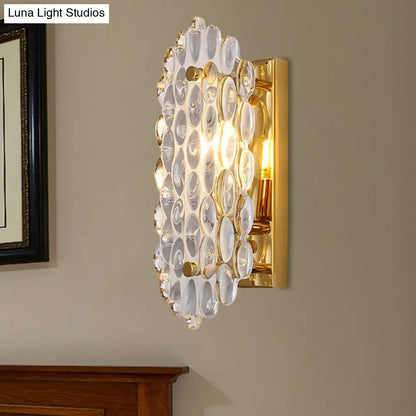 DecorBites™ Modern Gold Wall Lamp with Crystal Panel Shade - Elegant Hallway Sconce