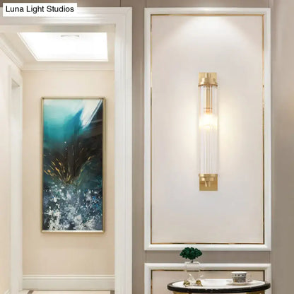 Modern gold wall light fixture with frosted glass for living room
