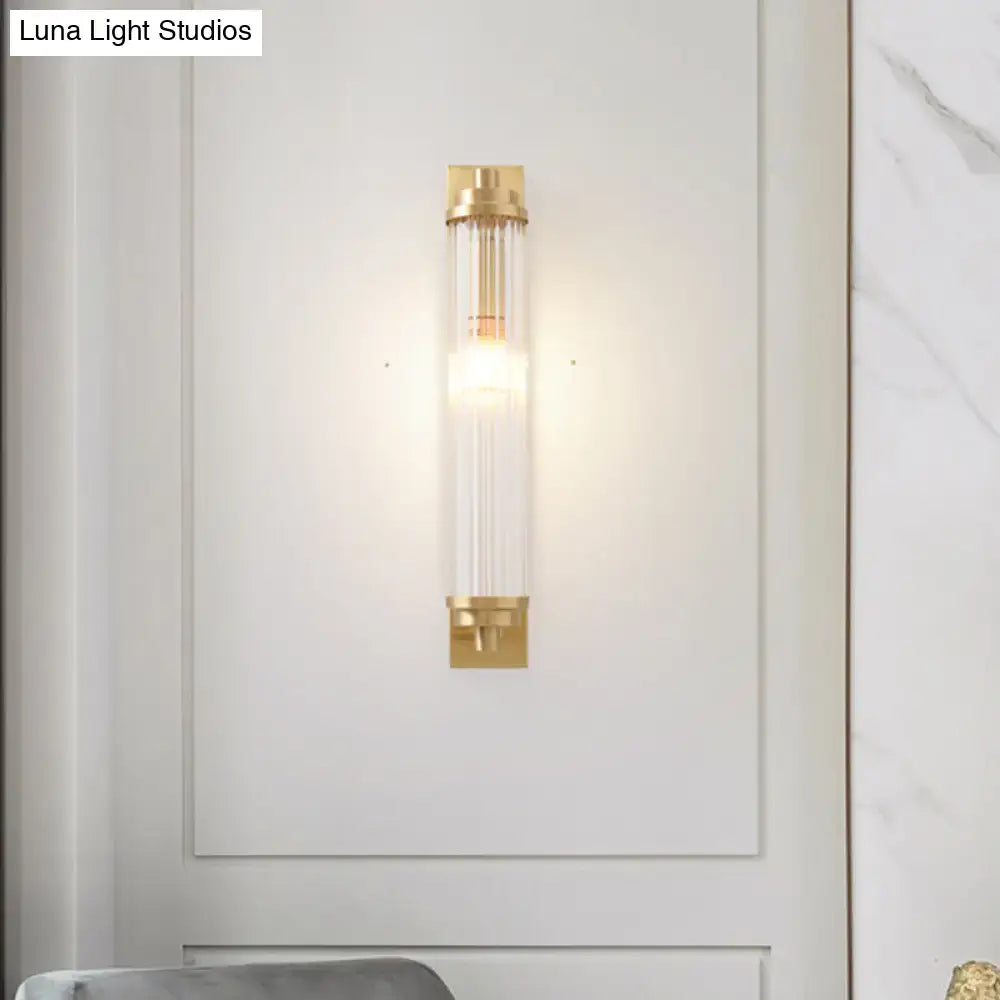 Modern gold wall light fixture with frosted glass for living room