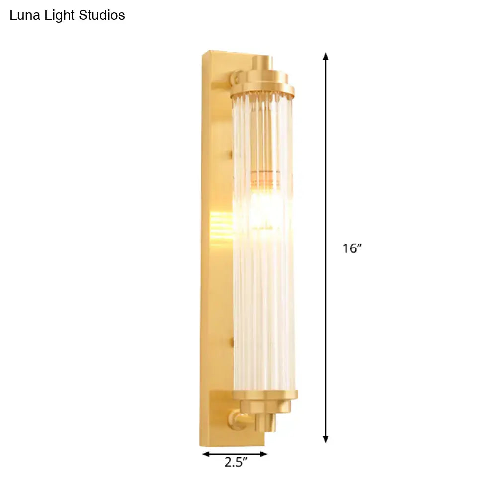 Modern gold wall light fixture with frosted glass for living room