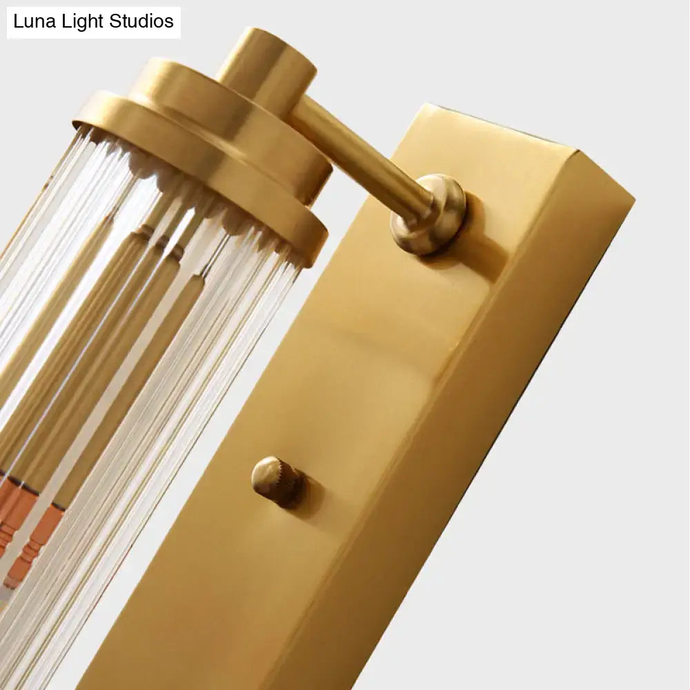 Modern gold wall light fixture with frosted glass for living room
