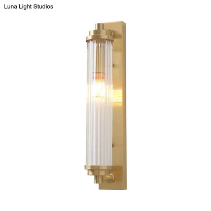 Modern gold wall light fixture with frosted glass for living room
