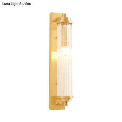 Modern gold wall light fixture with frosted glass for living room
