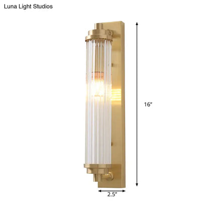 Modern gold wall light fixture with frosted glass for living room