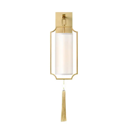 Modern gold wall lights with tassel shade for living room