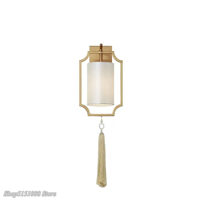 Modern gold wall lights with tassel shade for living room