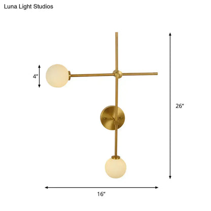 Modern gold wall mount lamp with closed glass for living room