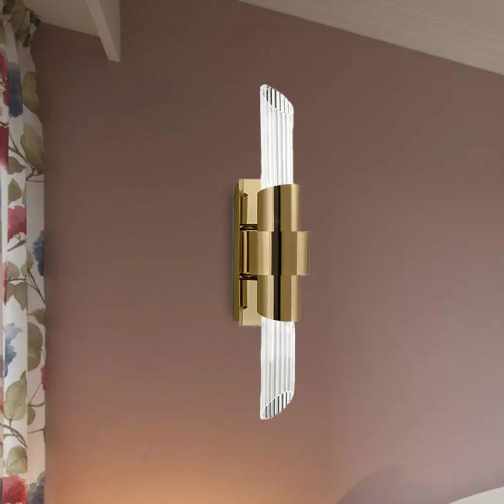 DecorBites™ Modern Gold Wall Mount Lamp with Prismatic Crystal Shade for Bedroom