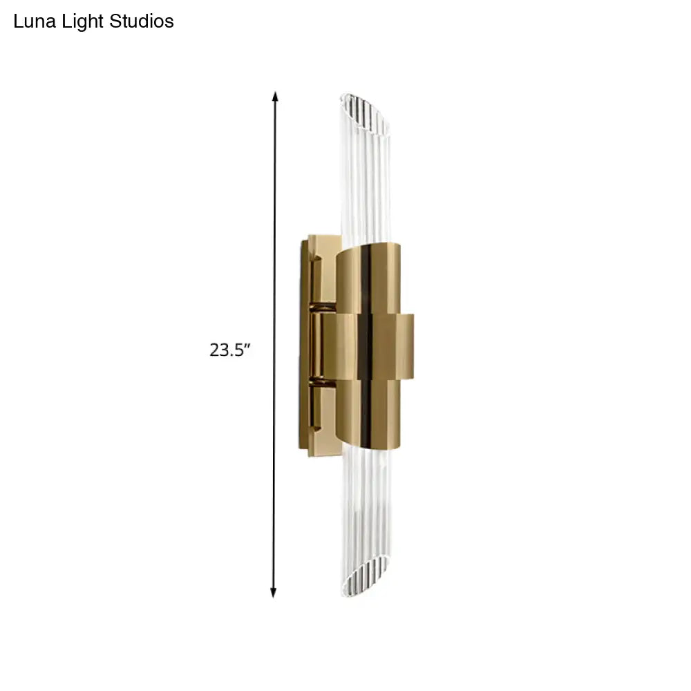 DecorBites™ Modern Gold Wall Mount Lamp with Prismatic Crystal Shade for Bedroom