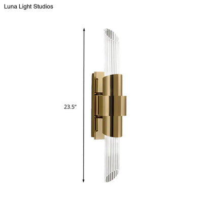 DecorBites™ Modern Gold Wall Mount Lamp with Prismatic Crystal Shade for Bedroom