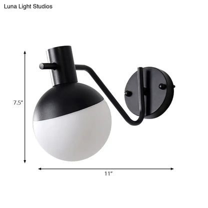 DecorBites™ Modern Gold Wall Mount Sconce Light with Global Milk Glass Shade - 1 Light for Living Room