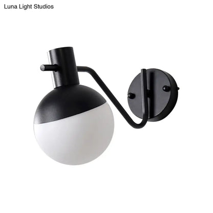 DecorBites™ Modern Gold Wall Mount Sconce Light with Global Milk Glass Shade - 1 Light for Living Room