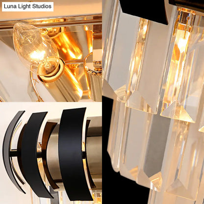 DecorBites™ Modern Gold Wall Sconce with Clear Crystal Layered Bulbs - Corridor Lighting Fixture
