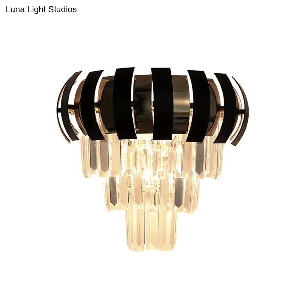DecorBites™ Modern Gold Wall Sconce with Clear Crystal Layered Bulbs - Corridor Lighting Fixture