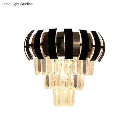 DecorBites™ Modern Gold Wall Sconce with Clear Crystal Layered Bulbs - Corridor Lighting Fixture