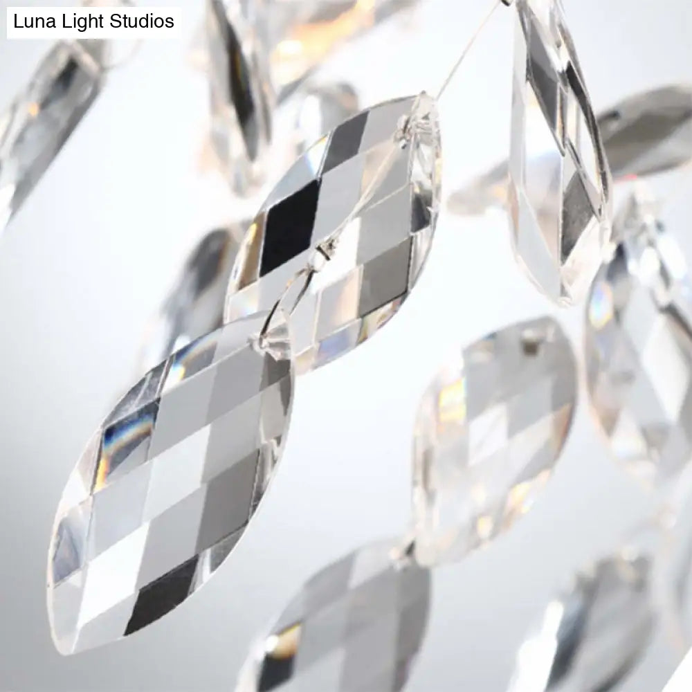 DecorBites™ Modern Gold Wall Sconce with Crystal Drop - 2-Light Branch Mount