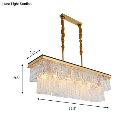 Modern gold water crystal pendant light dining room ceiling fixture