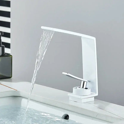 Modern gold waterfall basin faucet bathroom brushed metal tap