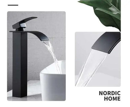 Modern gold waterfall basin faucet bathroom mixer tap