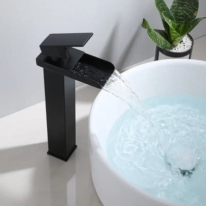 Modern gold waterfall basin faucet bathroom mixer tap