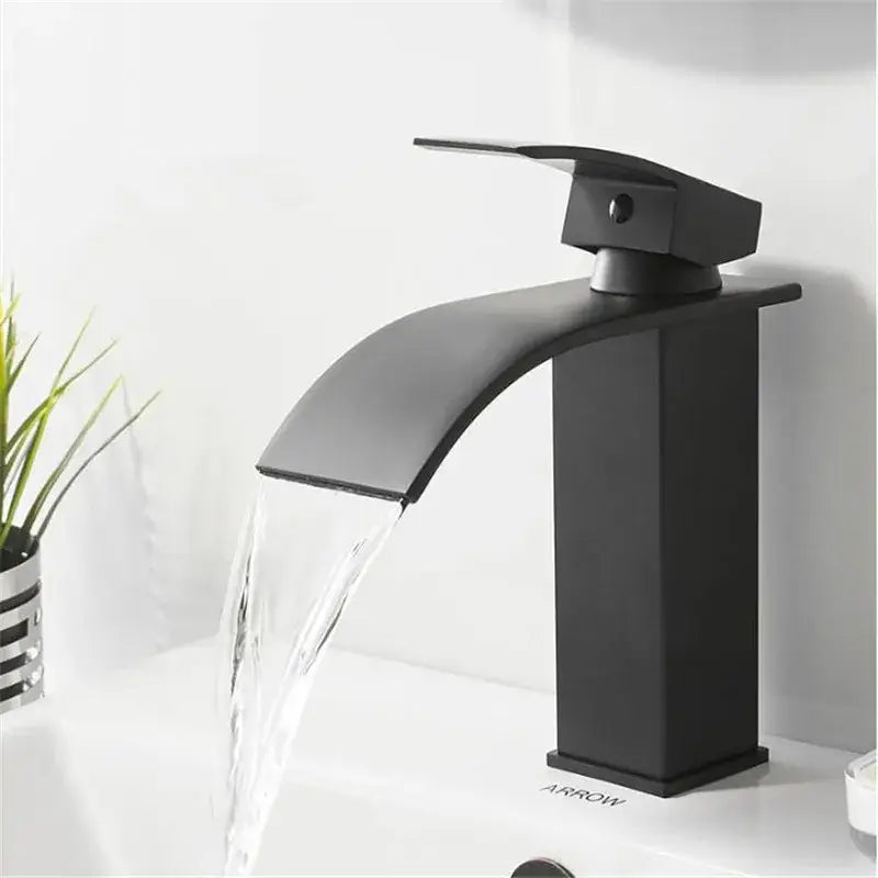 Modern gold waterfall basin faucet bathroom mixer tap