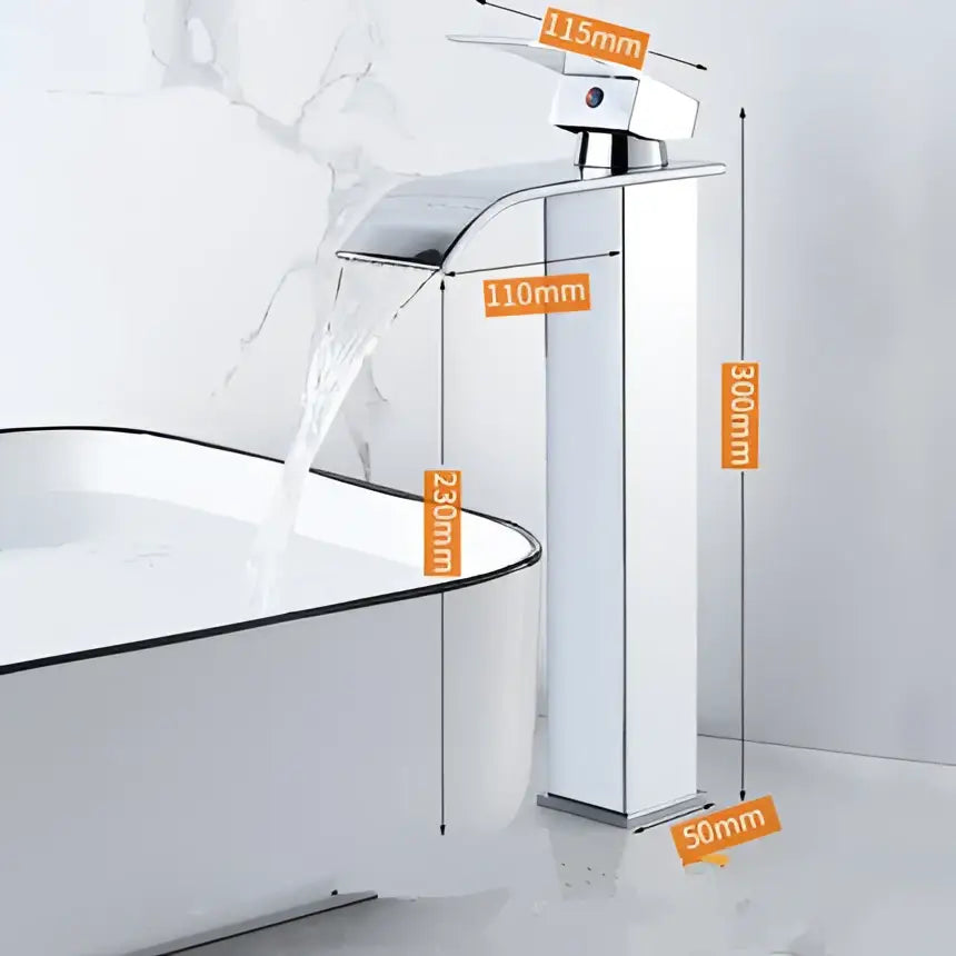 Modern gold waterfall basin faucet bathroom mixer tap