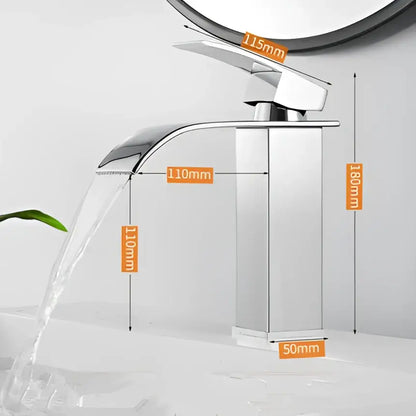 Modern gold waterfall basin faucet bathroom mixer tap