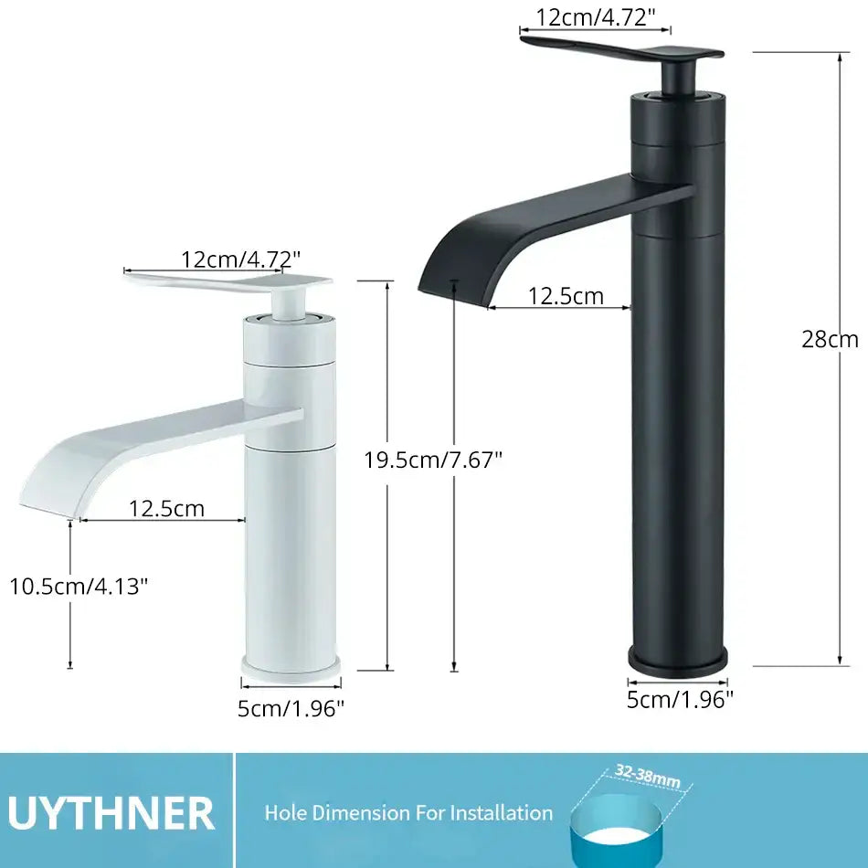 Modern gold waterfall basin faucet bathroom mixer tap