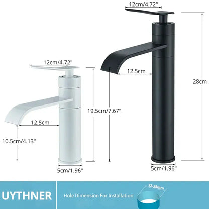 Modern gold waterfall basin faucet bathroom mixer tap