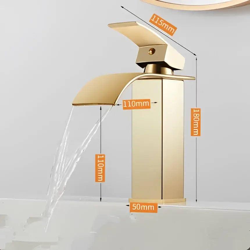 Modern gold waterfall basin faucet bathroom mixer tap