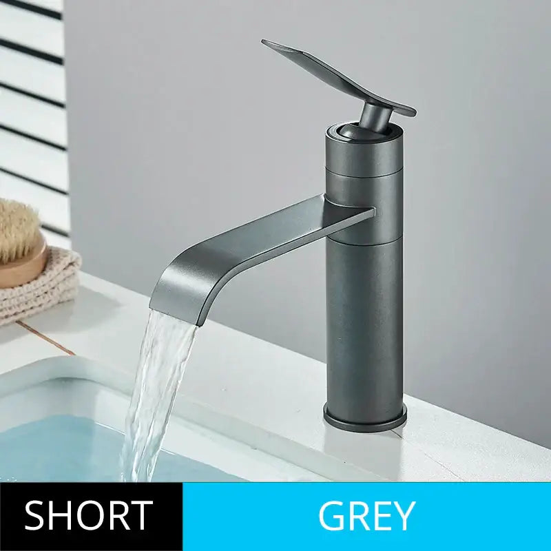 Modern gold waterfall basin faucet bathroom mixer tap