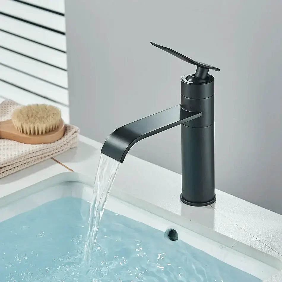 Modern gold waterfall basin faucet bathroom mixer tap