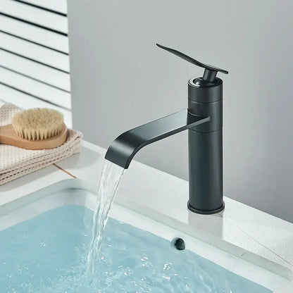 Modern gold waterfall basin faucet bathroom mixer tap